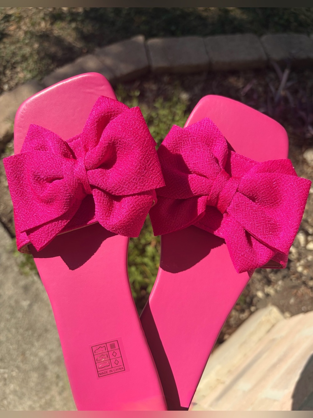 NWT Bow Knot Slide Sandals Hot Pink Women's US Size 7